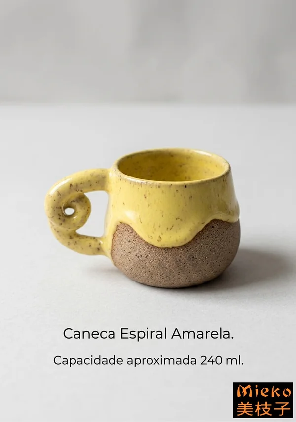 R$ 80 (PIX) R$ 90 (CARTÃO) - Caneca Espiral Amarela